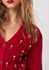 Bowen Pearl Cardigan in Poinsettia