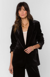 Lizzy Pure Black Velvet Blazer