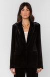 Lizzy Pure Black Velvet Blazer