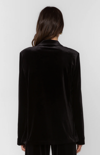 Lizzy Pure Black Velvet Blazer