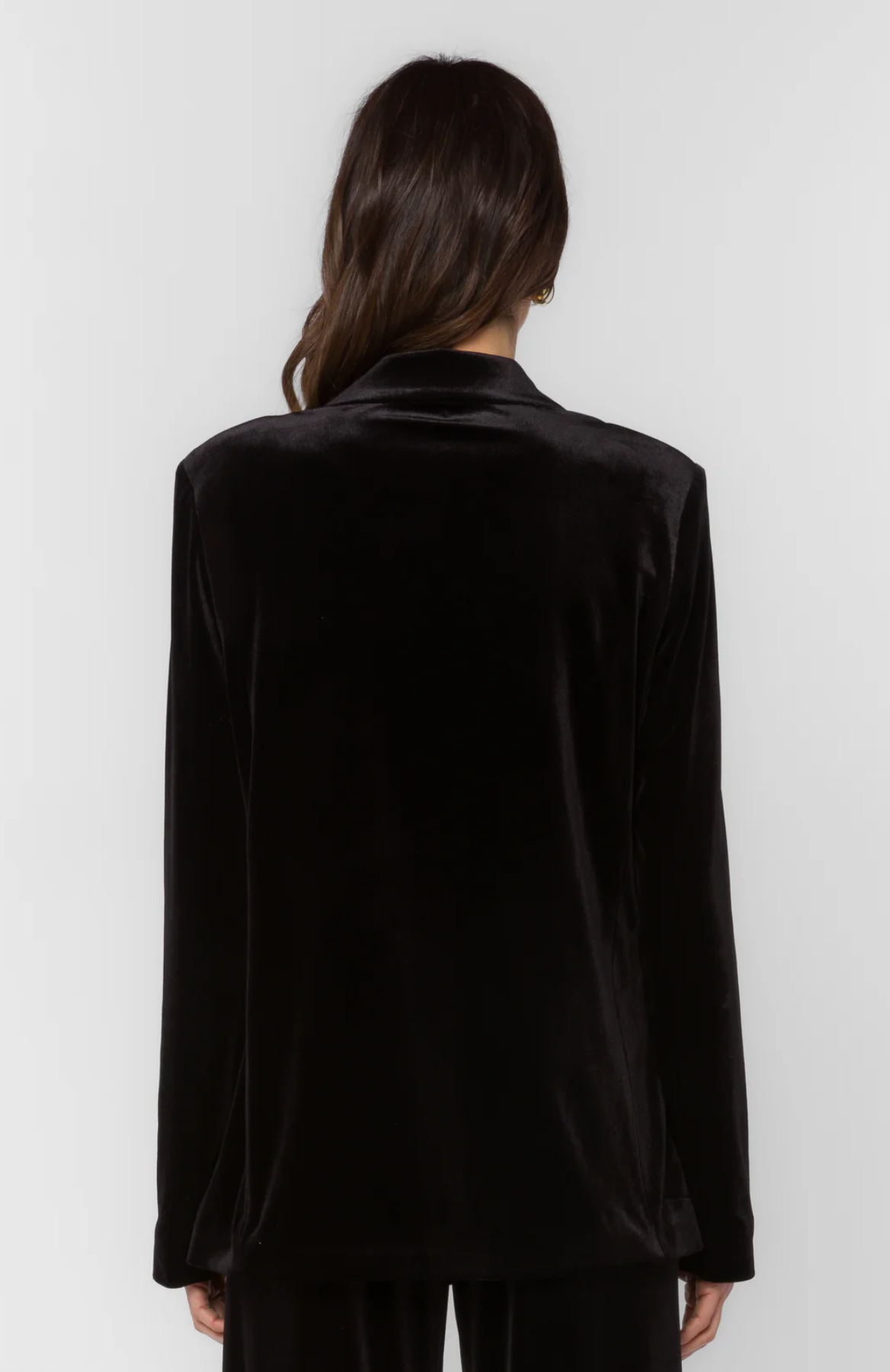 Lizzy Pure Black Velvet Blazer