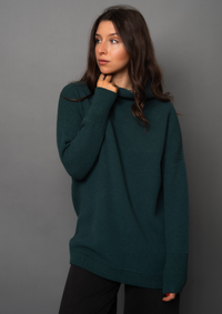 Nancy Ottoman Mock Neck |Dark Hunter Green