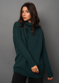 Nancy Ottoman Mock Neck |Dark Hunter Green
