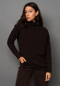 Nancy Ottoman Mock Neck |Dark Walnut
