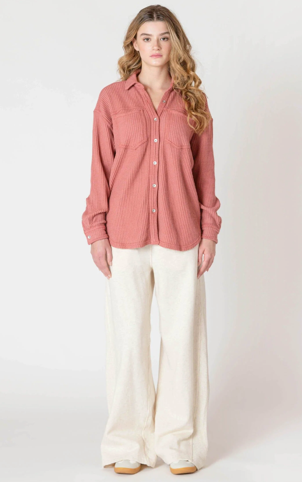 Thermal knit Shirt | Brick