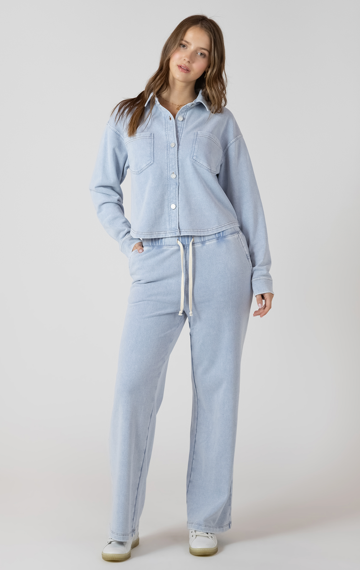 Knit Lounge Pant | Light Washed Blue