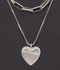 Gold Dipped Heart Pendant Chain Layered Necklace