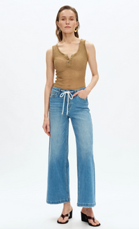 Zephyrine Mid Rise Wide Leg | Light Blue
