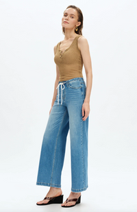 Zephyrine Mid Rise Wide Leg | Light Blue