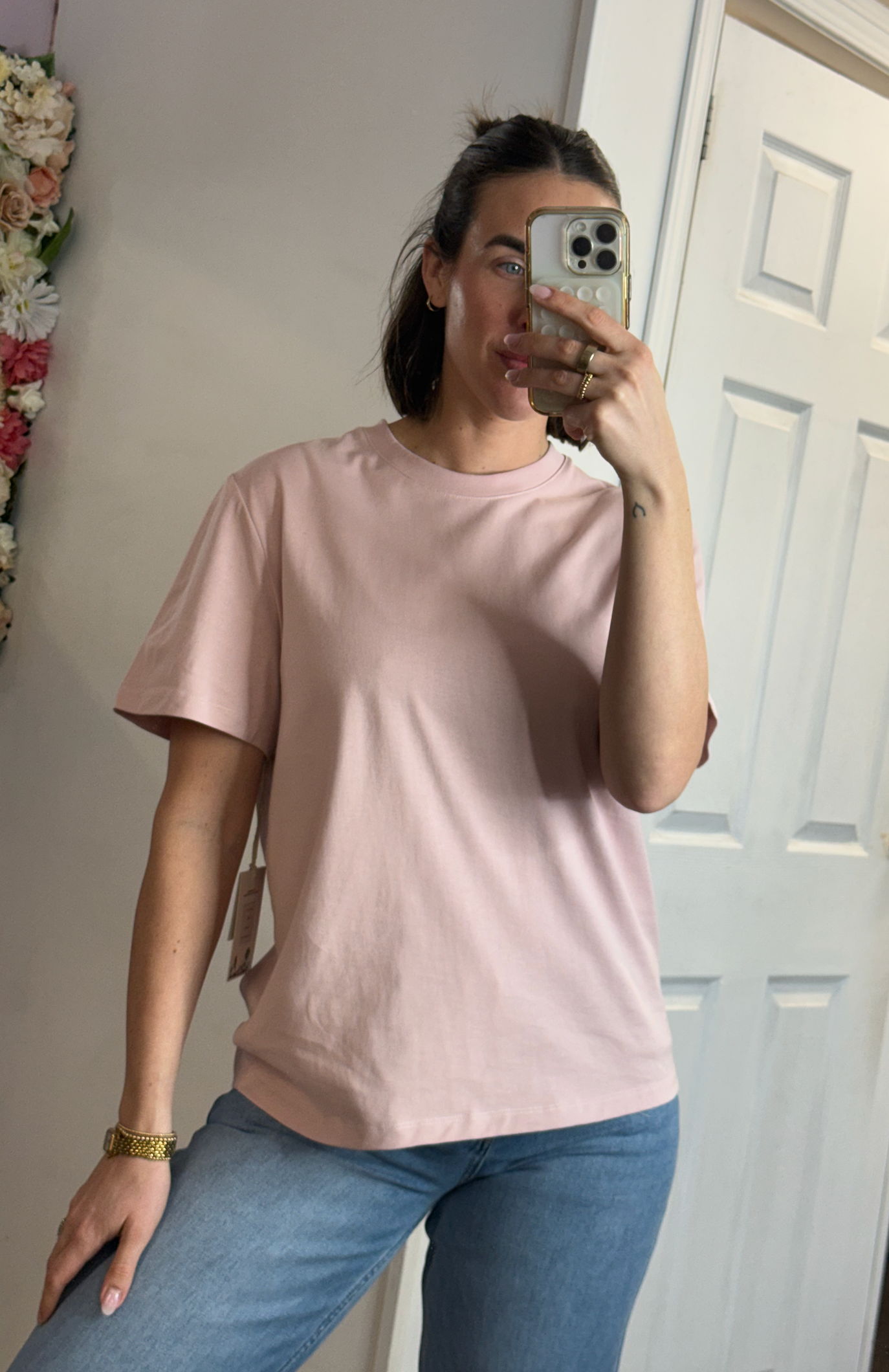 Boyfriend Cotton Tee | Blush