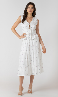 Dainty Roses Elastic Tie Front Tank