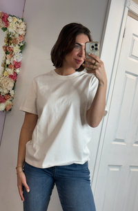Boyfriend Cotton Tee | White