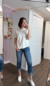 Boyfriend Cotton Tee | White