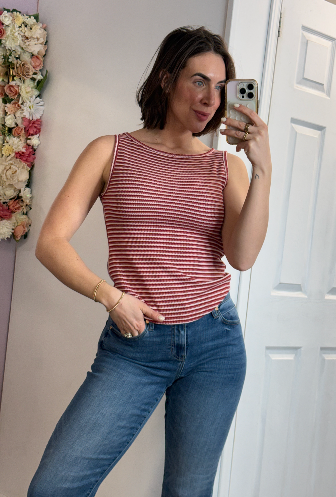 Sienna Stripe Top | Gradient Red