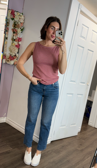 Sienna Stripe Top | Gradient Red