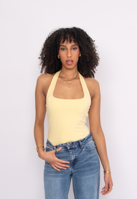 Hela Cotton Core Halter Top | Double Cream