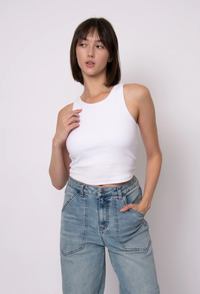 Ralyn Bra Basic Rib Tank in White