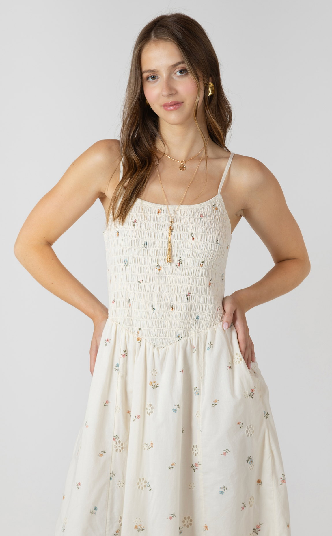 Eyelet Bloom Midi Dress