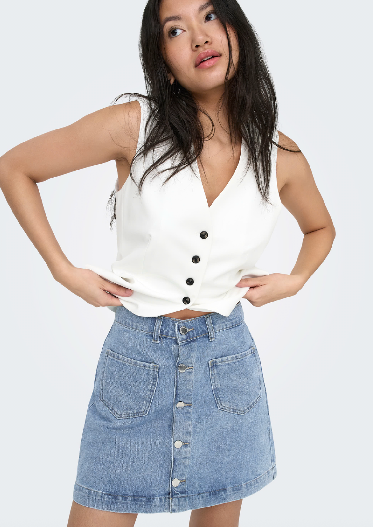 Amazing Denim Mini Skirt | Light Blue