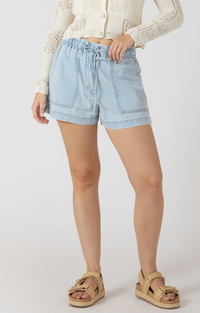 Harbour Denim Drawstring Short | Bleached Wash