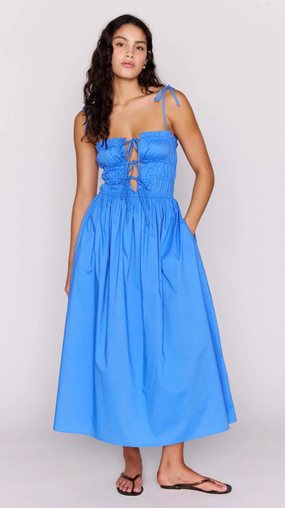 Liana Midi Dress |. Ocean Blue