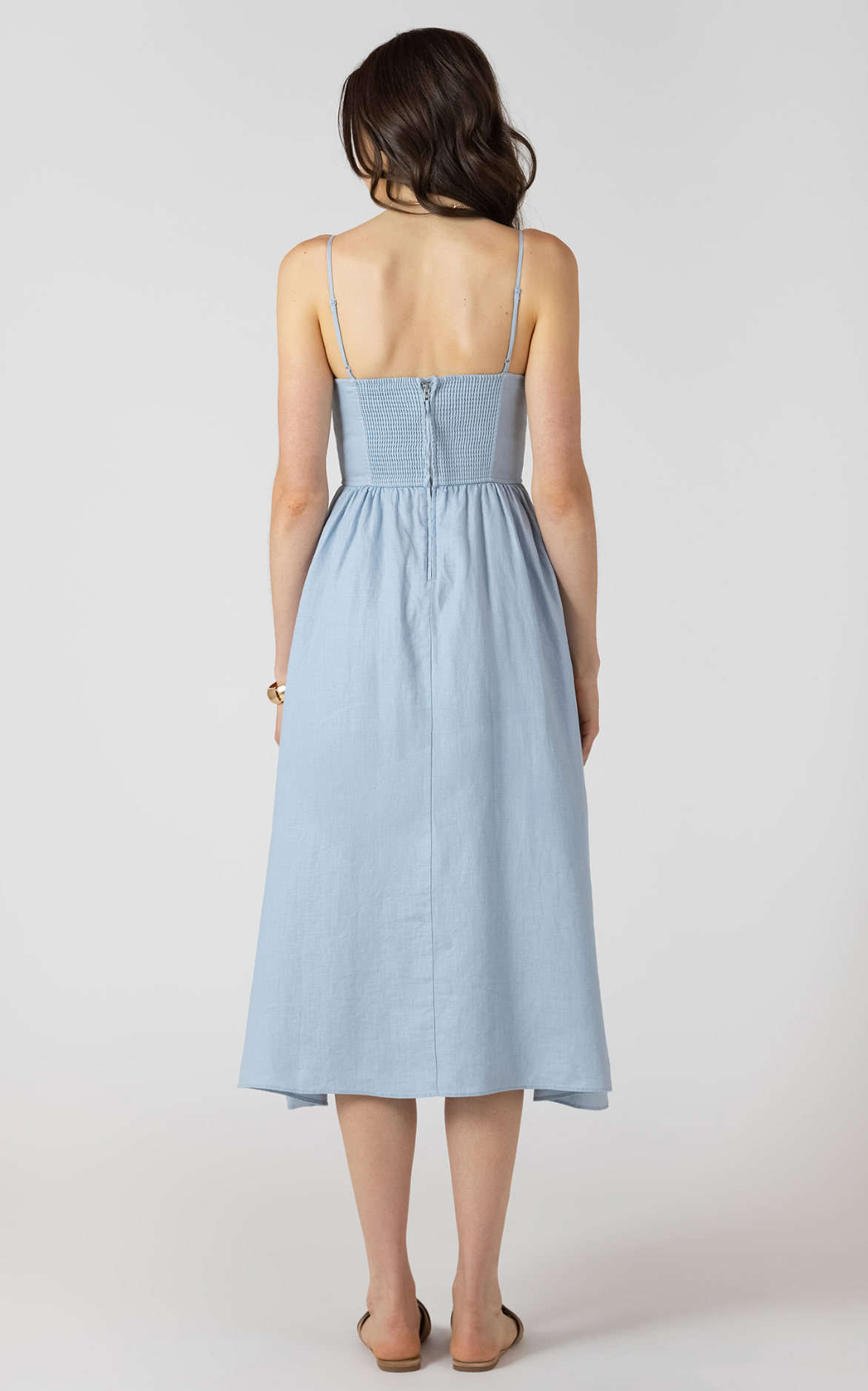 V- Waist Maxi Dress | Powder Blue