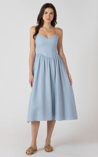 V- Waist Maxi Dress | Powder Blue
