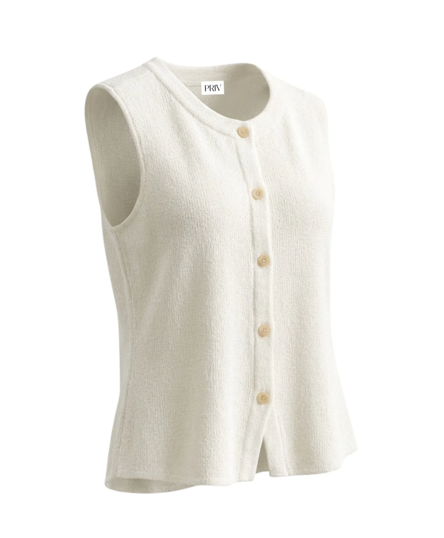 Beliza Button Front Sleeveless Knit Vest