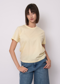 Zaya Short Sleeve Crew Neck Top | Double Cream