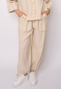 Ginny Double Weave Stripe Gauze Pant