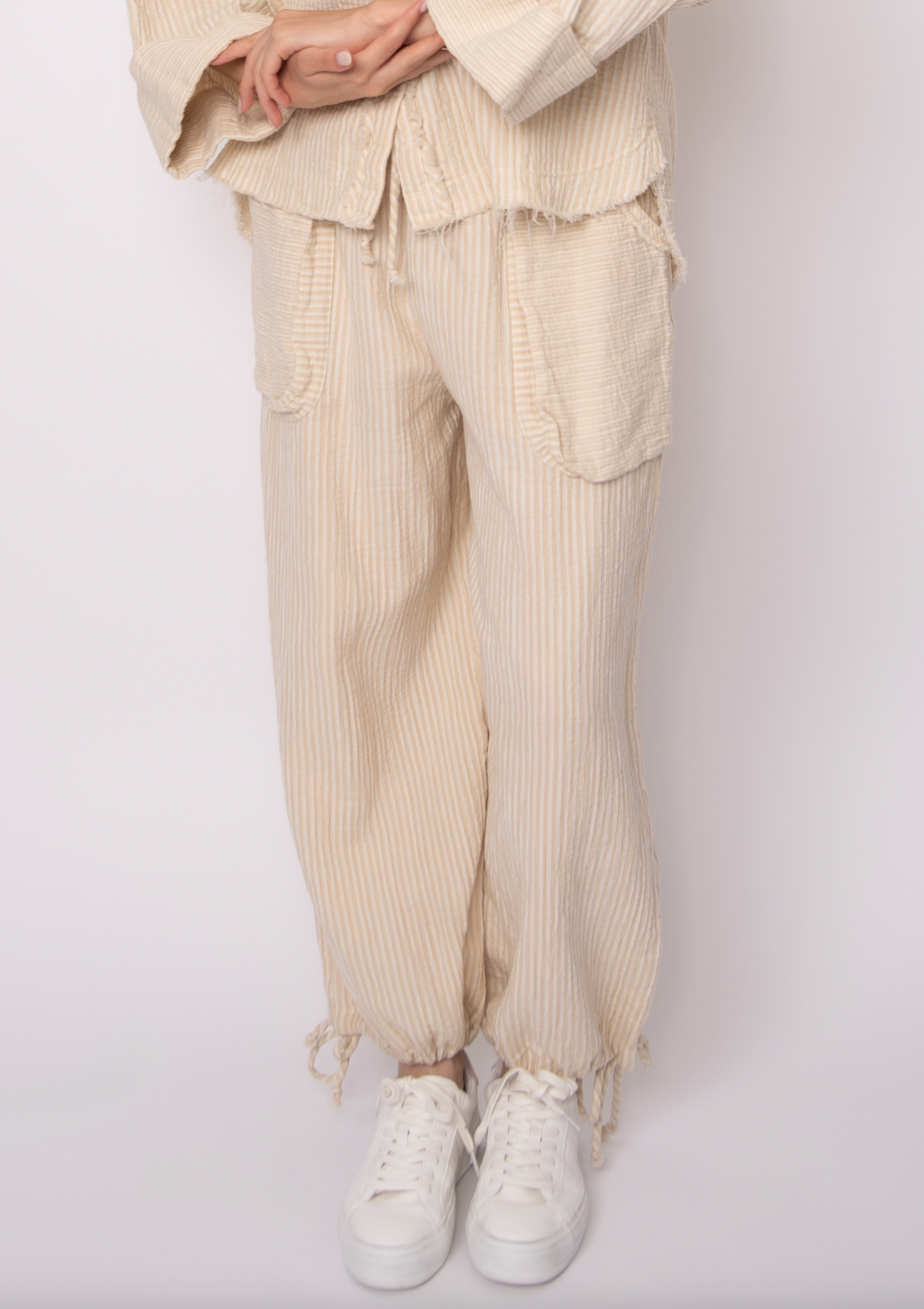 Ginny Double Weave Stripe Gauze Pant