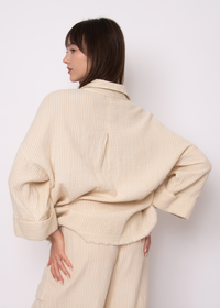 Georgia Double Weave Stripe Gauze Button Down