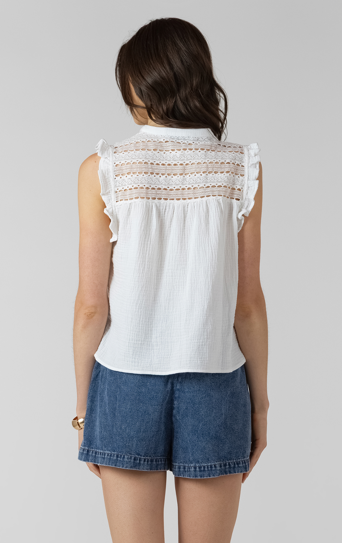 All that jazz Gauze Tank | White