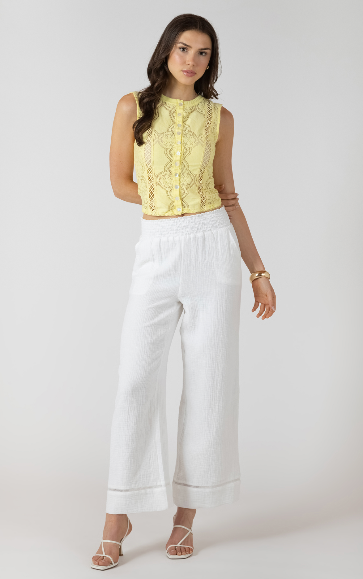 Breezy Pull-On Gauze Pant | White