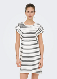 Onlbloom Fold Up Dress | Black Stripe