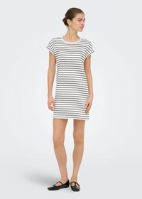Onlbloom Fold Up Dress | Black Stripe