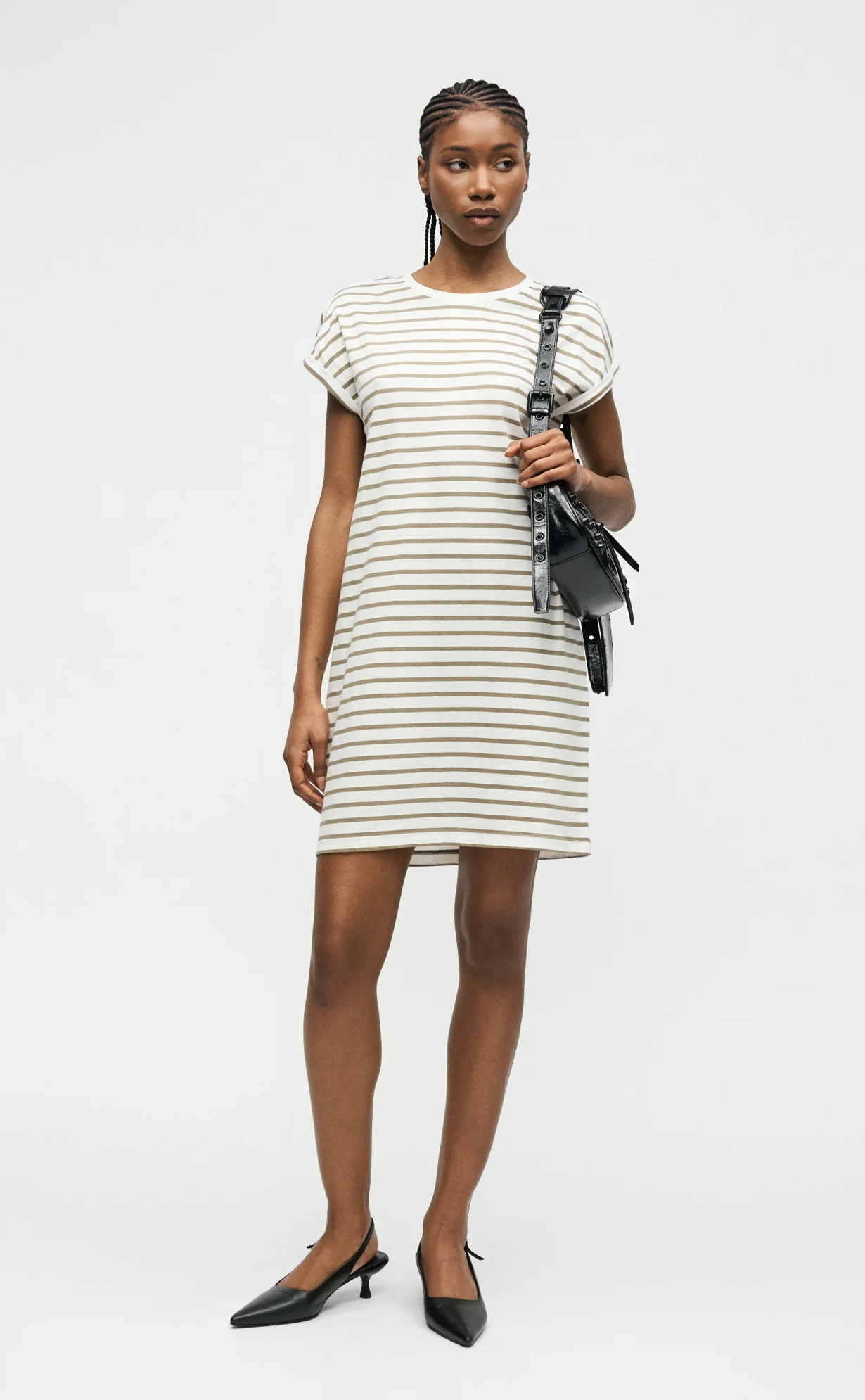 Onlbloom Fold Up Dress | Cloud Dancer stripe