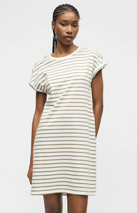 Onlbloom Fold Up Dress | Cloud Dancer stripe