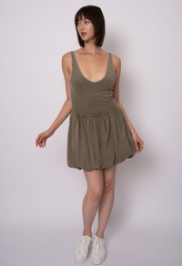 Vara French Terry Bubble Dress | Smokey Olive