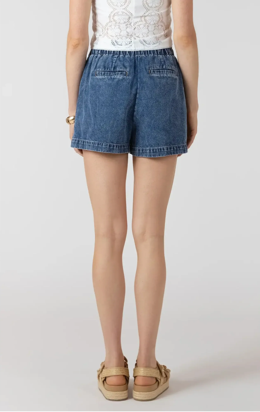 Harbour Denim Drawstring Short | Medium Blue Wash