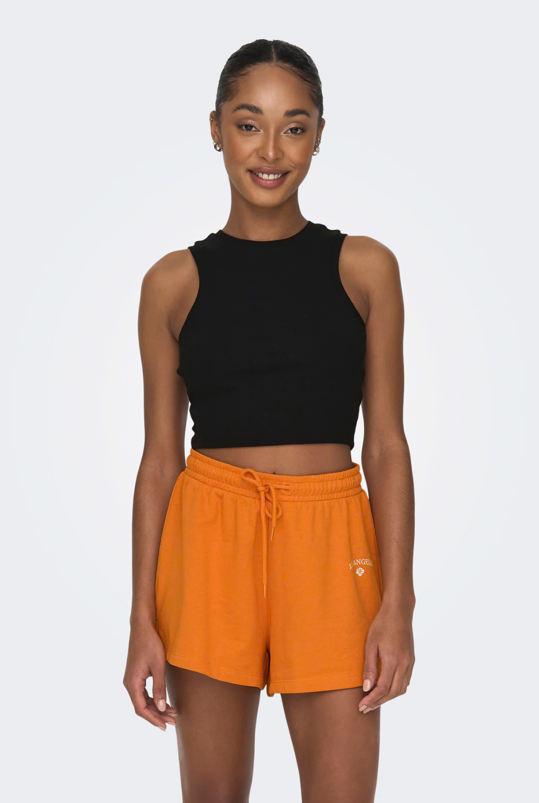 Onlvilma Cropped Tank Top | Black
