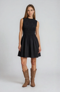 Prim Structured Sleevless Ruched Mini Cocktail Dress