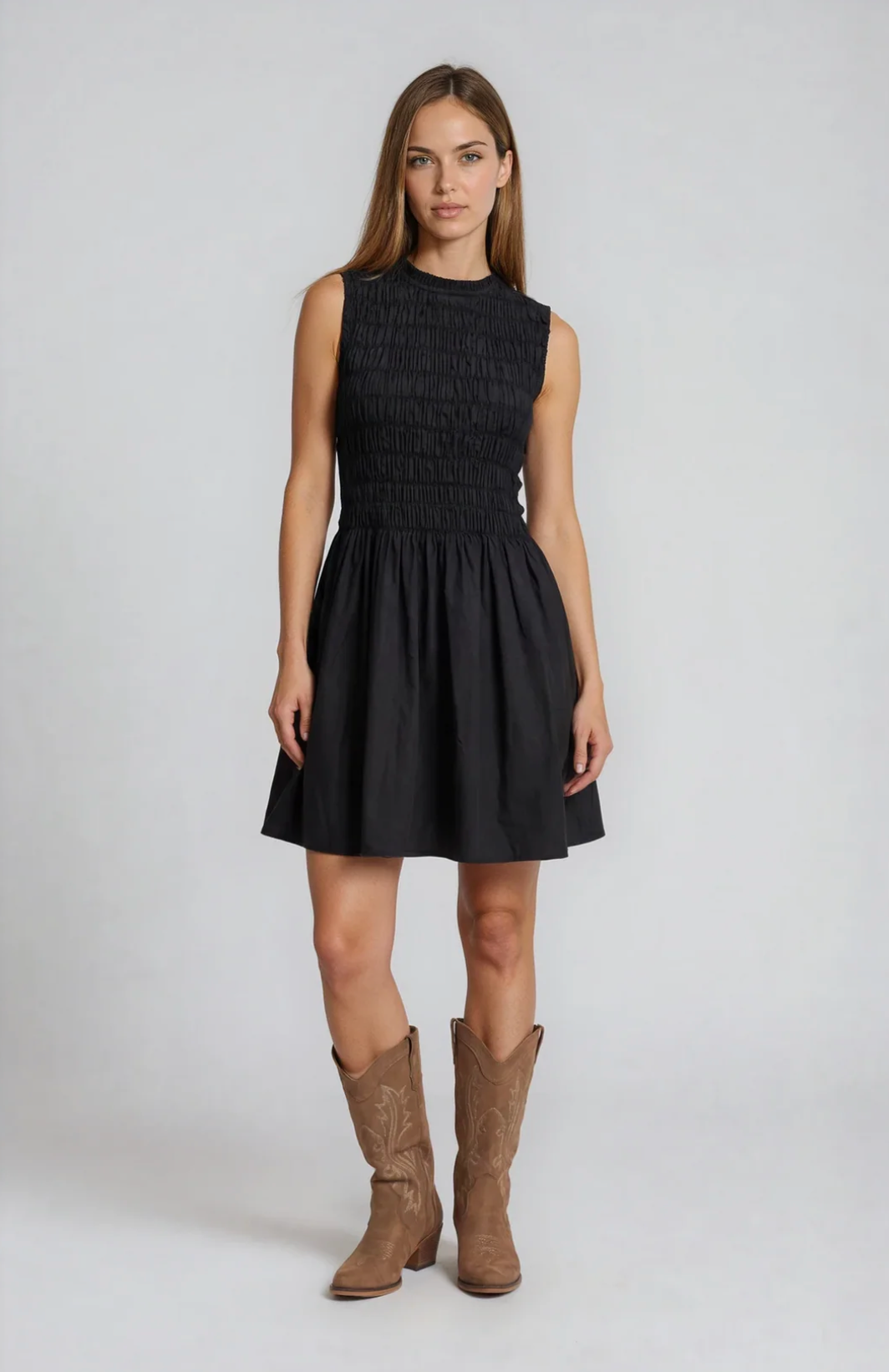 Prim Structured Sleevless Ruched Mini Cocktail Dress