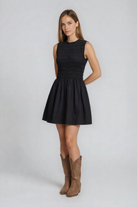 Prim Structured Sleevless Ruched Mini Cocktail Dress