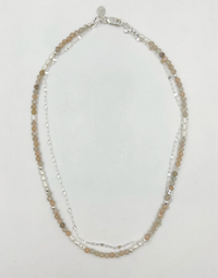 Palma Silver Two Strand Necklace