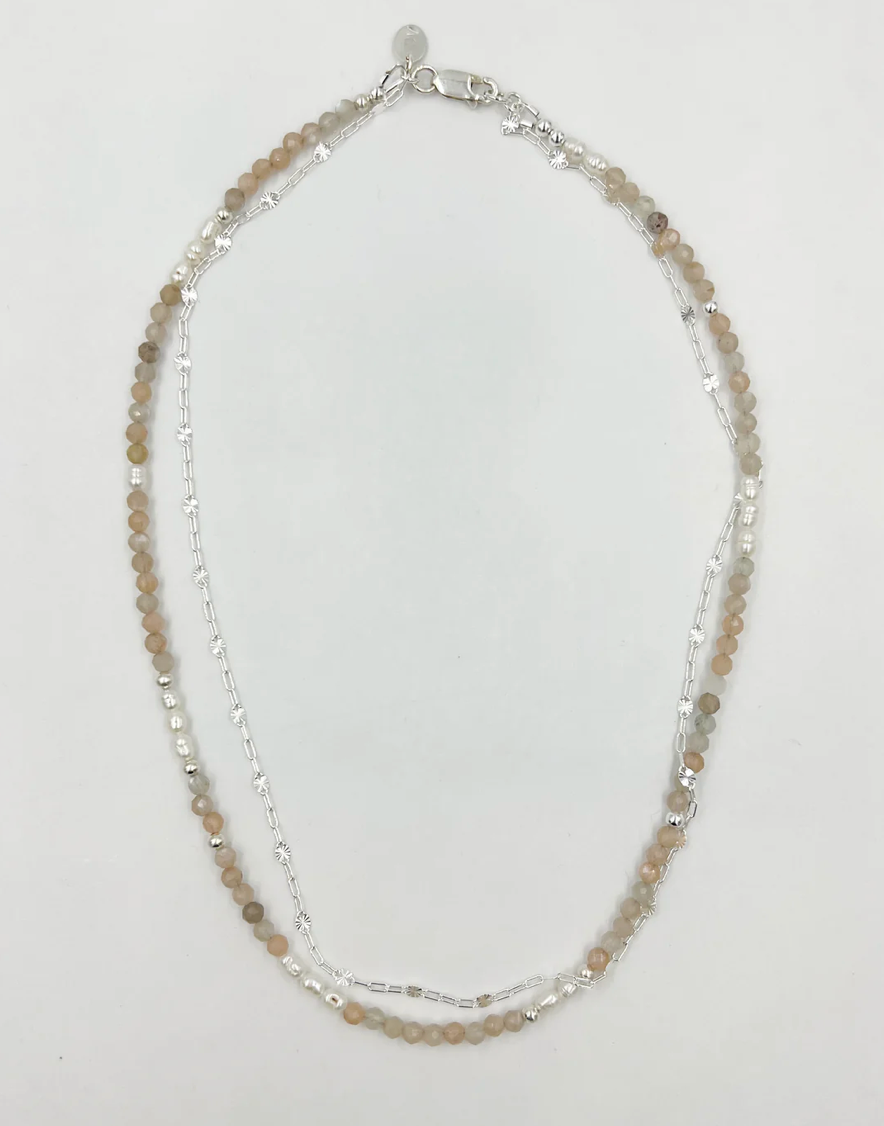 Palma Silver Two Strand Necklace