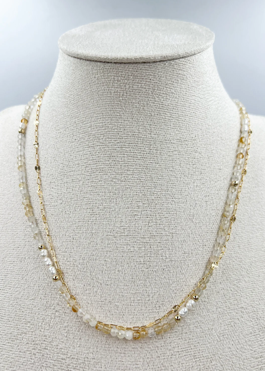 Palma Gold Two Strand Necklace