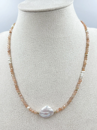 Maris Strand Necklace | Pink Moonstone