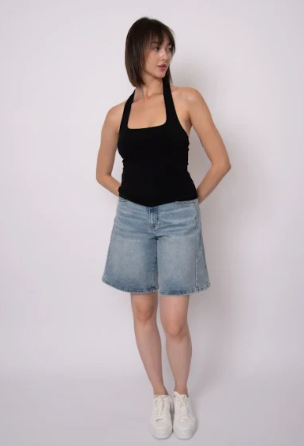 Hela Cotton Core Halter Top | Black