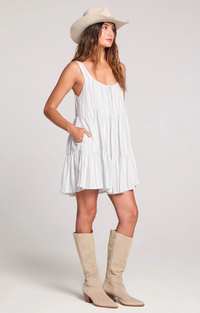 The Laurent Mini Dress | Cloud Blue Stripe